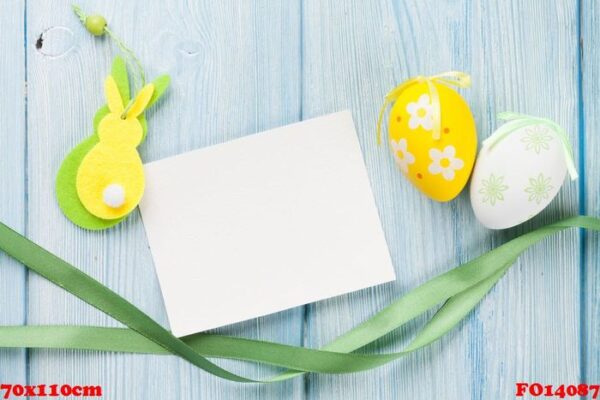 easter greeting card, eggs and decor