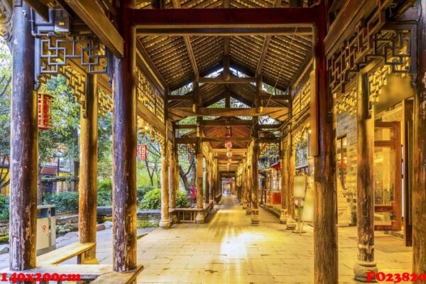 nightscape of chengdu ancient town, sichuan province, china