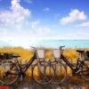 bicycles couple parked in formentera beach