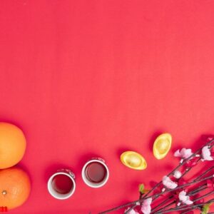 chinese new year festival decorations healthy and wealth orange