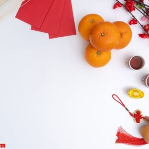 chinese new year festival decorations healthy and wealth orange