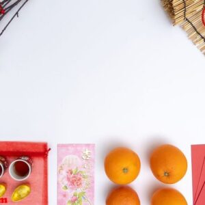 chinese new year festival decorations healthy and wealth orange