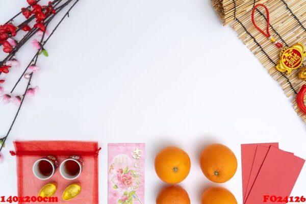 chinese new year festival decorations healthy and wealth orange