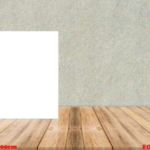 blank white paper poster at tropical plank wooden floor and pape