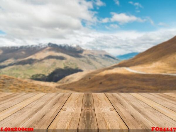 wooden board empty table in front of blurred background. perspec