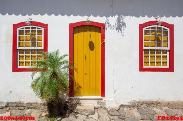 street and old portuguese colonial houses in historic downtown i