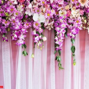 beautiful flowers background for wedding scene