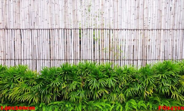 close up of wall made of vintage bamboo fence