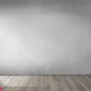 gray wall in an empty room with a wooden floor