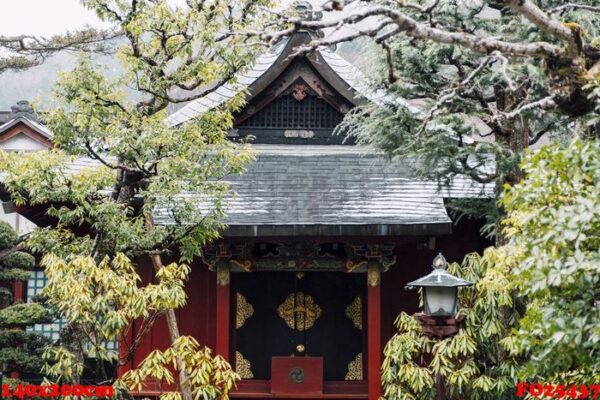 front of red temple japan