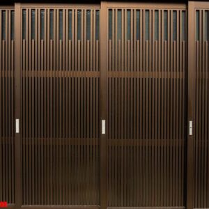 brown aluminium door pattern.