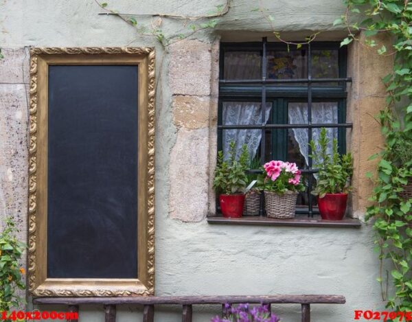 the black chalk board ready to be filled on the classic old wall