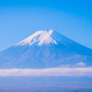 beautiful landscape of mountain fuji around maple leaf tree in a