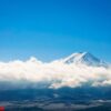 mountain fuji with blue sky , japan