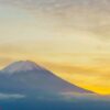 mount fuji sunset, japan