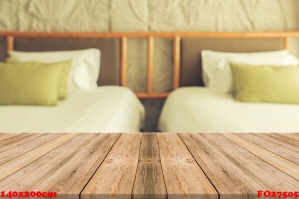 wooden board empty table in front of blurred background. perspec