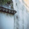 detail shot of stone wall in an old traditional village