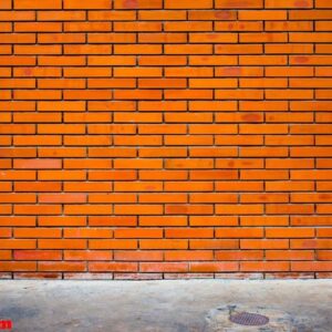 empty grunge urban street red brick wall texture background