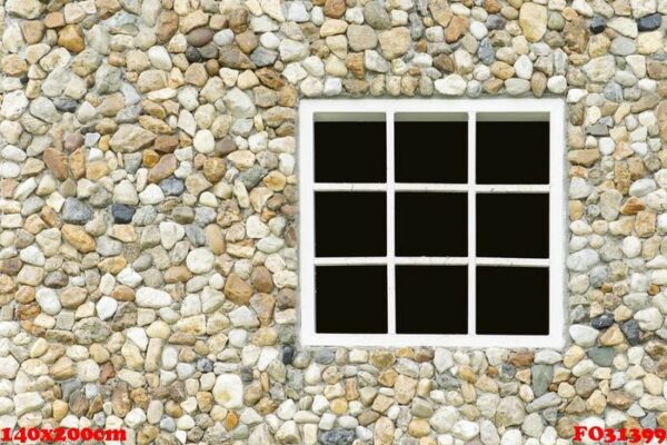 rock wall with white window background