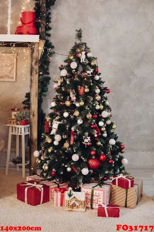 lovely christmas room with fir tree.new year concept.