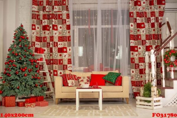 beautiful interior of living room decorated for christmas