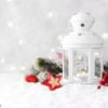 white lantern with candle