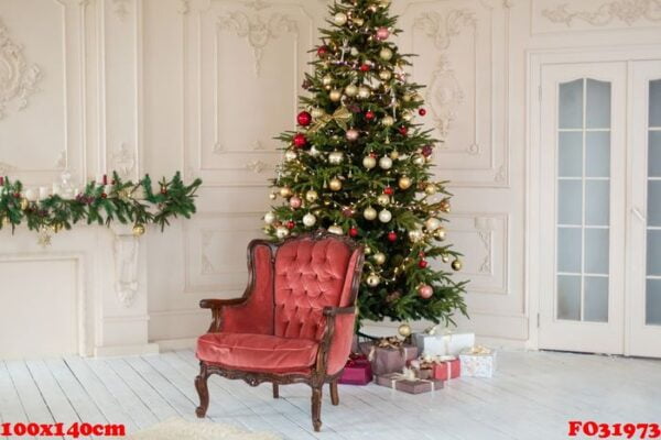 decorations of a room with a decorated christmas tree.