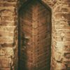 vintage wooden castle door