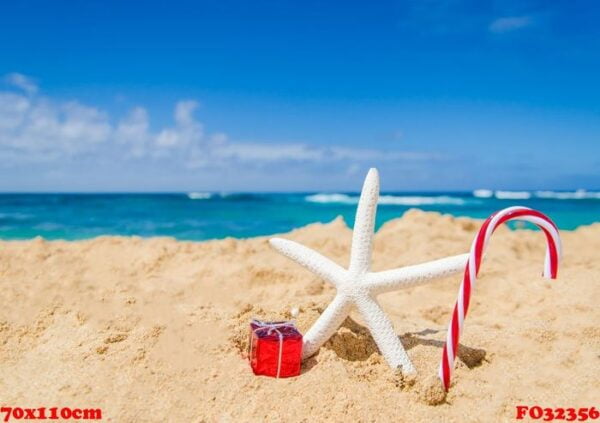 christmas and happy new year background on the tropical beach