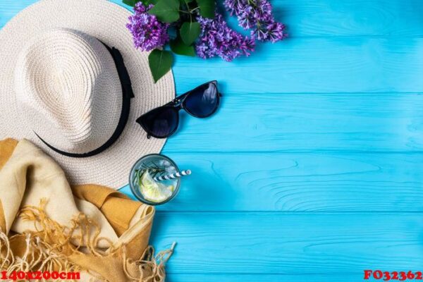 summer beach pool composition with hat sunglasses refershing drink