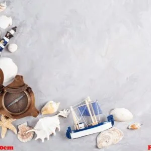 frame made of seashells. summer vacations, travel concept