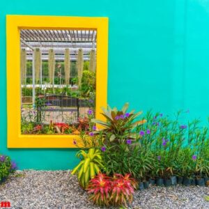 landscaped of flower garden .