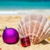 tropical beach christmas and new year background