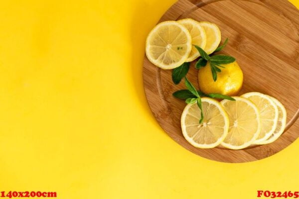 lemons. on a wooden board.