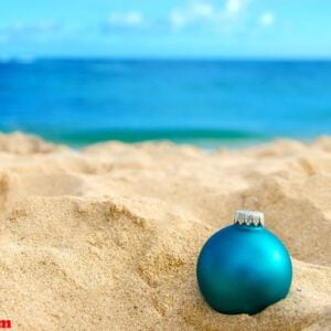 tropical beach christmas and new year background