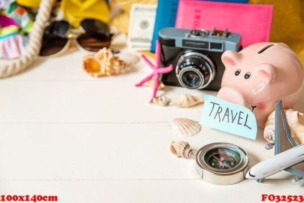 background journey. sea tour, items. selective focus.