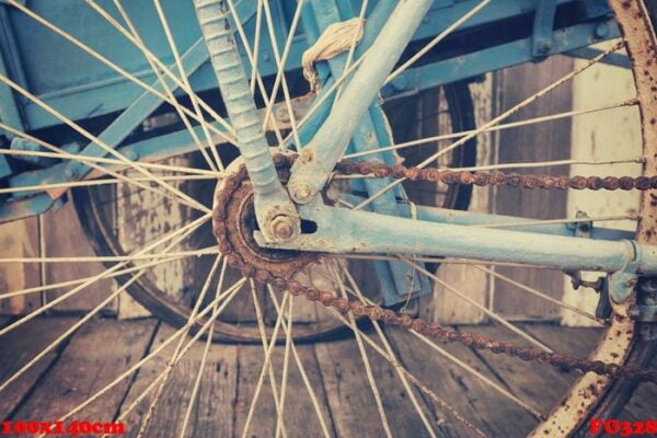 close up old bike chain vintage