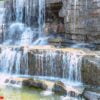 close up of waterfall flowing through rocks in lishui,zhejiang province