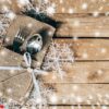 christmas table place setting and silverware, snowflakes with sn