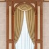 curtains in a carved niche of wood in a classic style.