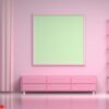 pink girly room with picture frame mockup