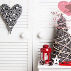 christmas decoration on door background