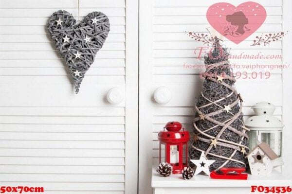 christmas decoration on door background