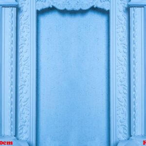 beautiful architectural niche with columns in blue tones