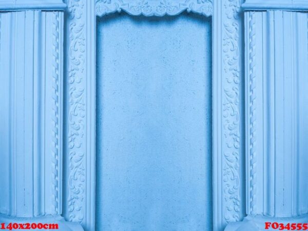 beautiful architectural niche with columns in blue tones