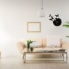 interior poster mock up living room with colorful white sofa . 3d rendering.