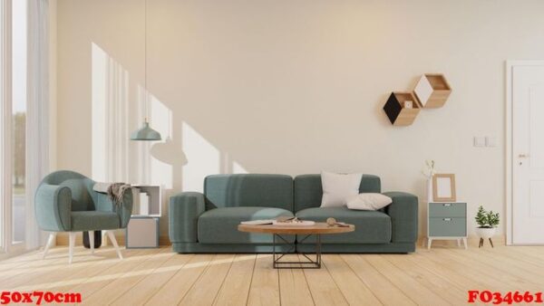 interior poster mock up living room with colorful white sofa . 3d rendering.