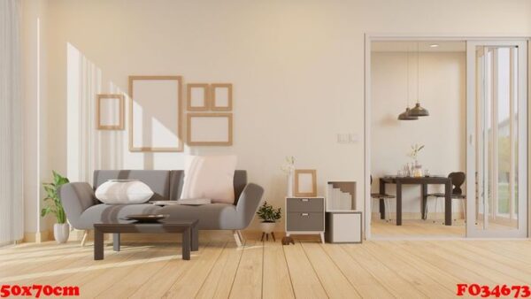 interior poster mock up living room with colorful white sofa . 3d rendering.