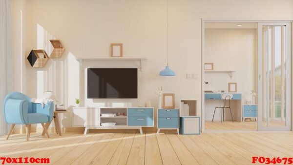 interior poster mock up living room with colorful white sofa . 3d rendering.