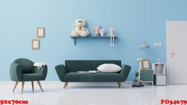 interior poster mock up living room with colorful white sofa . 3d rendering.